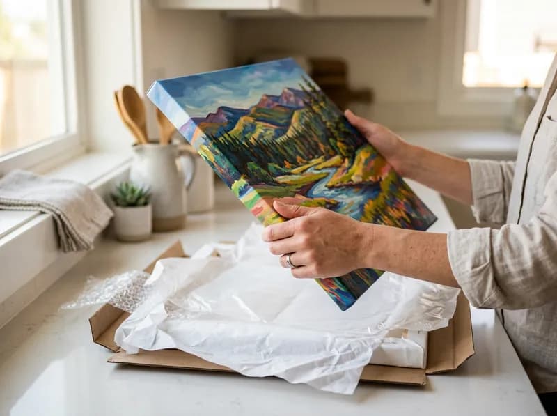 Canvas print delivery and unboxing experience