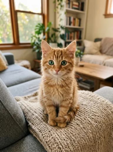 Original photo of an orange tabby cat