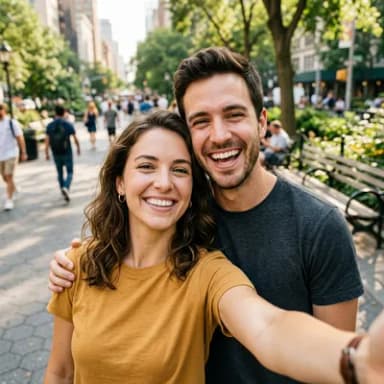 Casual selfie photo of a happy couple