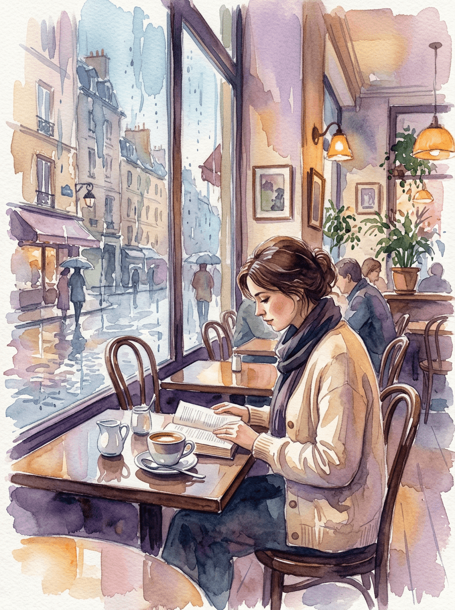 Impressionist watercolor painting